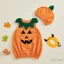 Trẻ mới biết đi Trang phục bí ngô Halloween Áo cổ tròn không tay có mũ Quần áo Cosplay