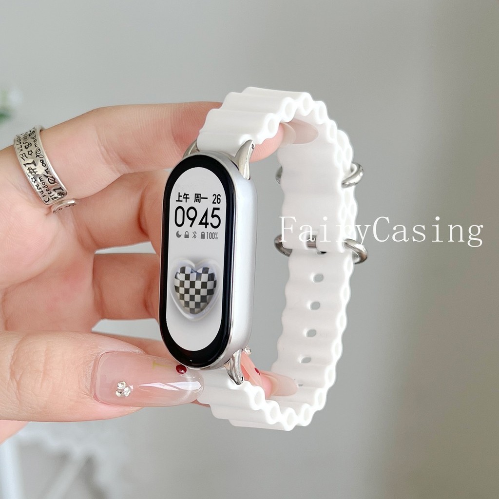 Dây Đeo Đồng Hồ Thể Thao Cho Miband 10 9 8 NFC Thay Thế Cho Miband 7 6 5 4 3 Vòng Tay Silicon Chống Thấm Nước Dây Đeo Phụ Kiện