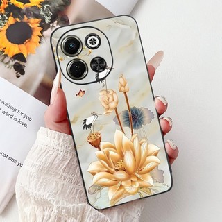Dành Cho Tecno Spark 30 5G KL8 Ốp Lưng Hoa Thời Trang Bướm Đá Cẩm Thạch Silicon Màu Đen Mềm Mại Cho Tecno Pova 6 Neo 5G Vỏ