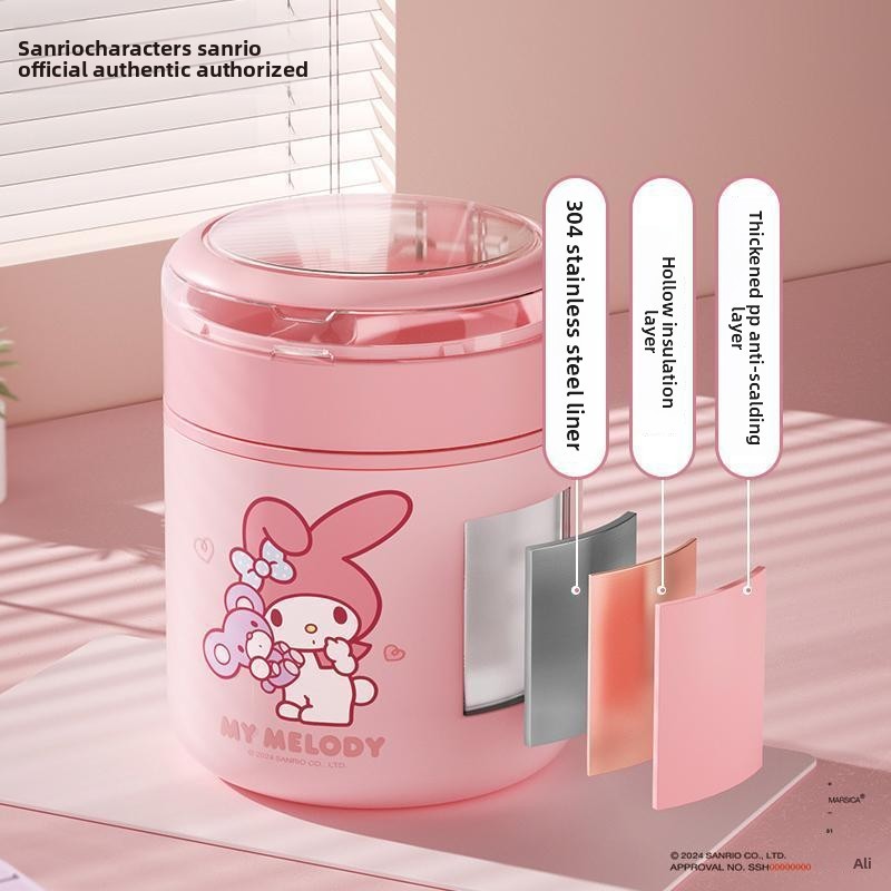520Ml Hoạt Hình Sanrio My Melody Ăn Sáng Cốc Cinnamoroll Kawaii Di Động 304 Cách Nhiệt Cốc Sữa Hộp Cơm Trưa Túi Ăn Trưa