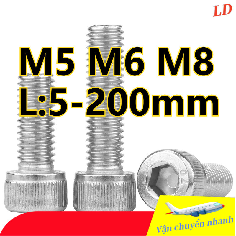 Bulong lục giác đầu trụ Inox 304 Chìm Đầu Trụ Inox 304 M5 / M6 / M8 ...