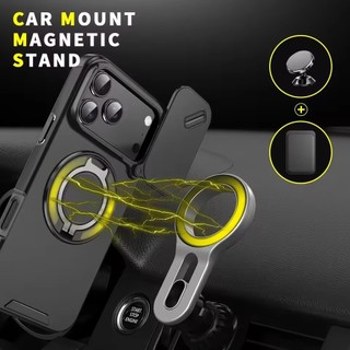 [JLK] Vỏ giáp sạc không dây từ tính bảo vệ Camera trượt cho IPhone 17 Air 16e 16 15 Plus 14 13 12 11 Pro Max Cover