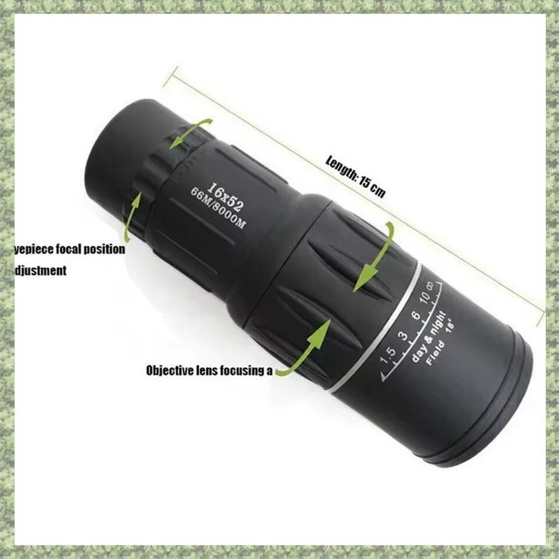 Ống nhòm zoom 16x52 xem xa ban ngày và ban đêm, phù hợp cho việc theo dõi chim và cắm trại
