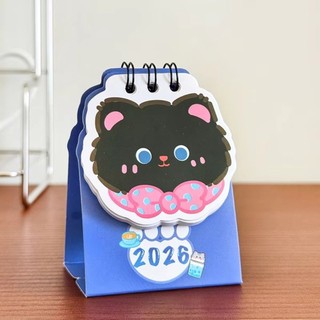 Công cụ lập kế hoạch lịch trình MKYCO, Phim hoạt hình mèo di động 2026 Lịch để bàn, Lịch trình cuộn dây Mini dễ thương Dấu lịch Đồ trang trí Phụ kiện bàn làm việc văn phòng