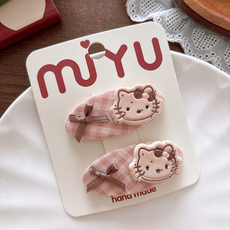 Phụ kiện tóc cho bé gái Kẹp tóc mèo màu hồng dễ thương