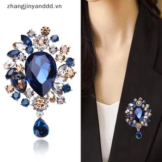 Mặt dây chuyền và trâm cài phong cách retro sang trọng với pha lê giọt nước - Trang sức thời trang cho nữ.