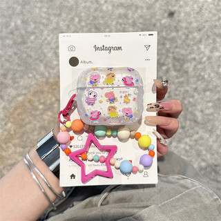 Pink Peppa Pig cho AirPods 1 / 2 3 Pro Pro2 Airpod4 Bộ tai nghe Vỏ bảo vệ Bluetooth không dây AirPods Pro 3 4 Vỏ bảo vệ tai nghe