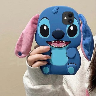 Ốp điện thoại cầm tay Stitch Plush Ears 3D cho OPPO A5 A5i Pro A5X A54 A74 A76 A96 A78 A58 A95 A15 A15S A35 A5S A7 A12 A54S A54 A53 A53S A55 A52 A72 A92 A5 A9