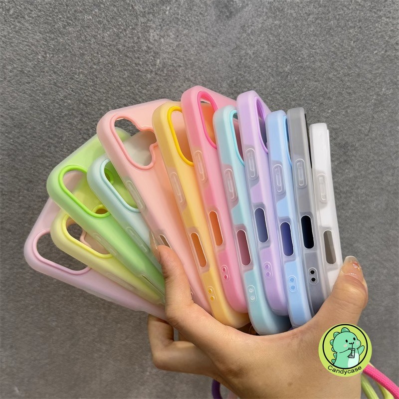 Ốp Điện Thoại 2in1 Có Dây Đeo Cho Samsung Galaxy A07 A06 A05 A05S F05 M05 A72 A04 A04E A04S 5G 4G Jelly Cover Dễ Thương Đơn Giản Ốp Lưng Dây Đeo Cổ Tay Vỏ Mềm Cứng