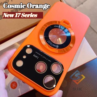 Mới Vũ Trụ Màu Cam Vô Hình Gấp Giá Đỡ Ốp Lưng Điện Thoại IPhone 17 Pro Max 17Air 13 14 15 16 Pro Max Plus Vỏ Từ Tính Mỏng Pc Chống Sốc