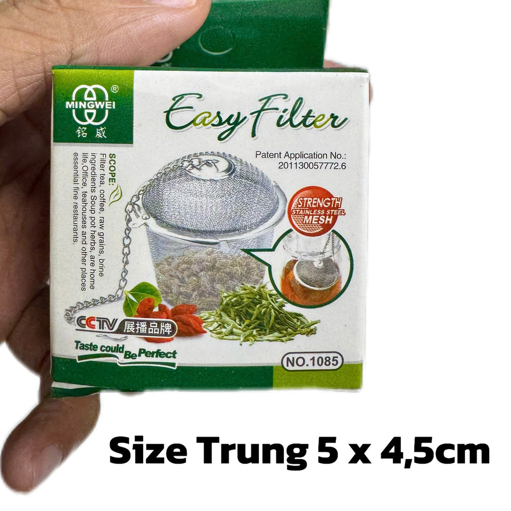 Rổ Inox Tròn Nổi Chứa Trùng Chỉ Cho Cá Ăn, Lọc Trà, Lọc Gia Vị Có Nắp, Móc Treo