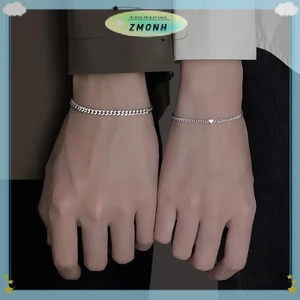 ZMONH 2 Chiếc Đơn Giản Thời Trang Tinh Tế Vòng Tay Cho Cặp Đôi Unisex Cao Cấp Cảm Giác Trái Tim Vòng Tay Trang Sức Phụ Kiện Valentines Quà Tặng