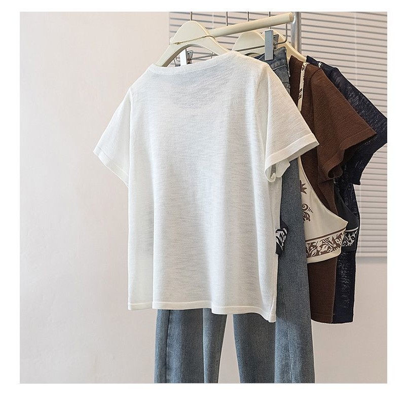Milyfashion Áo Hai Mảnh Màu Sắc Tương Phản, Khâu Giả, Tay Ngắn, Size Lớn - Thời Trang Cho Nữ