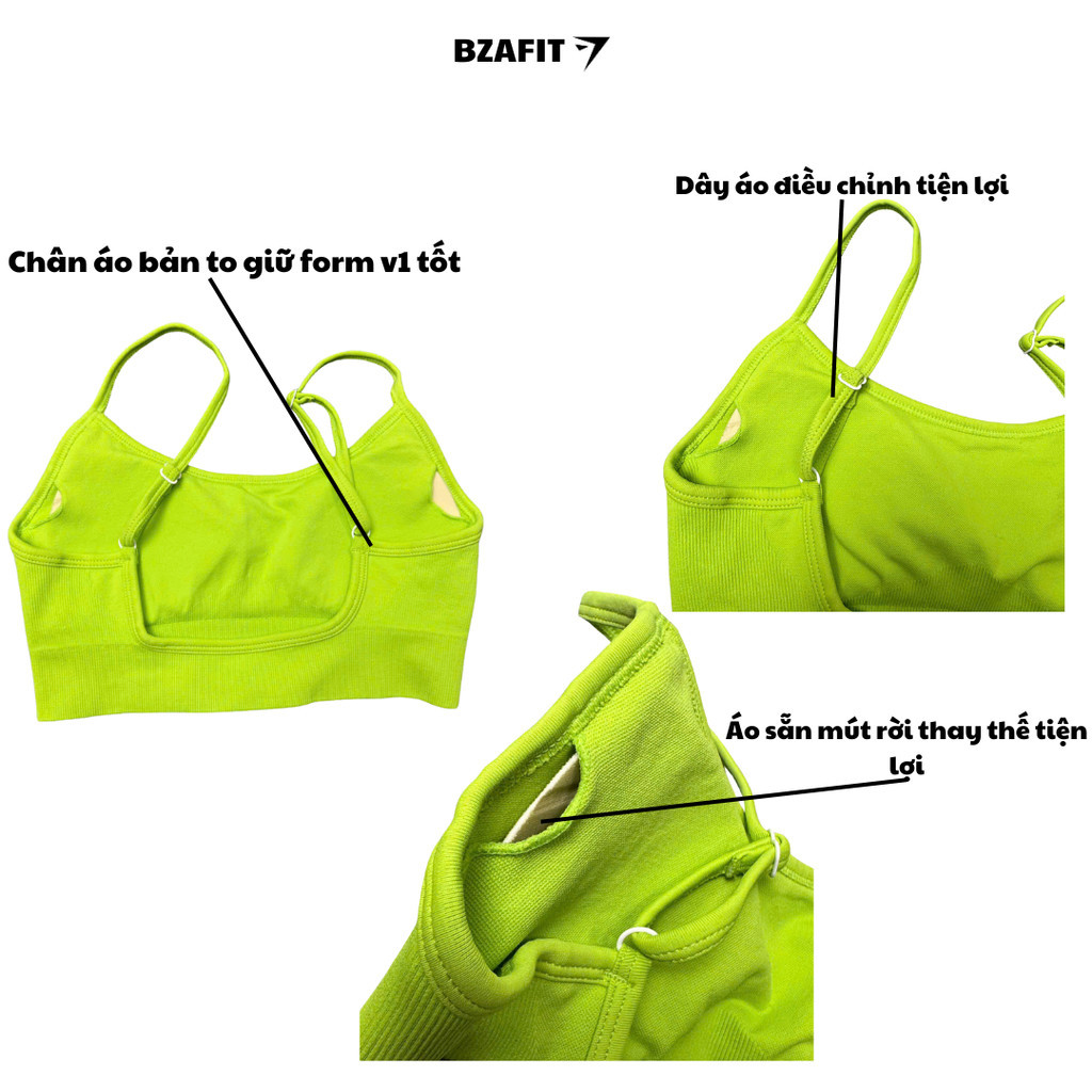 Áo Bra Tập Gym,Yoga,Chất Liệt Dệt Kim 10% Elast Mềm Mịn Co Giãn Tôn Form GB254