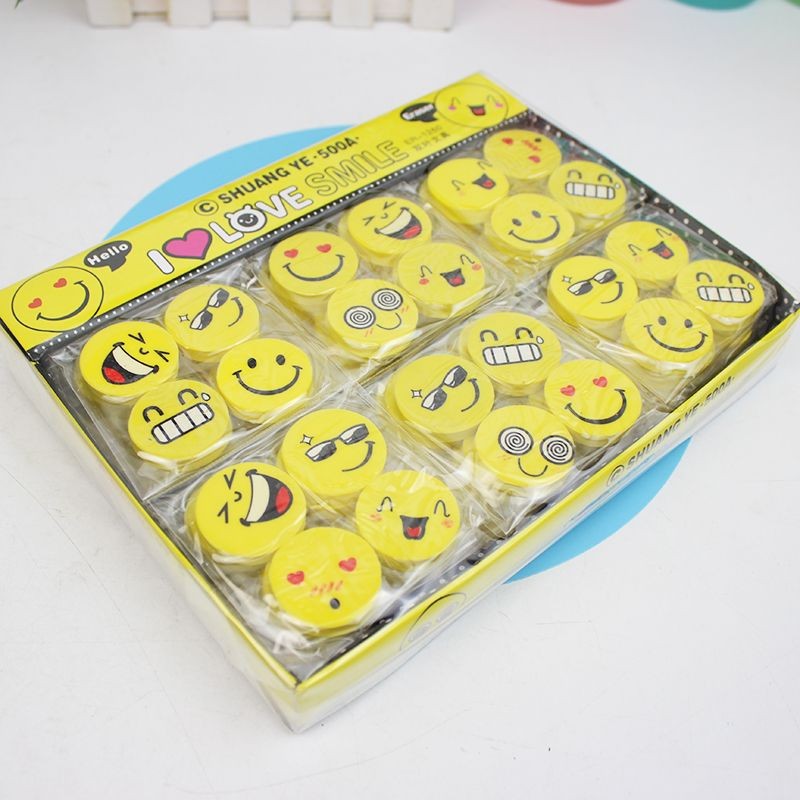 "Gôm tẩy chì hình emoji - Túi 4 viên tiện lợi và dễ thương"