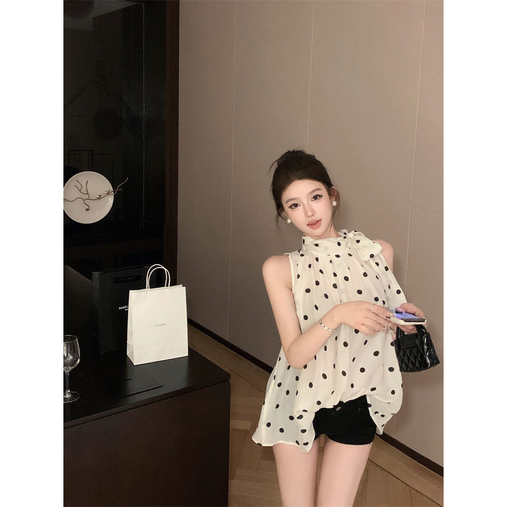 Milyfashion - Chấm Bi Dây Cổ Top Đơn Giản, Thích Hợp Cho Thời Trang Hàng Ngày