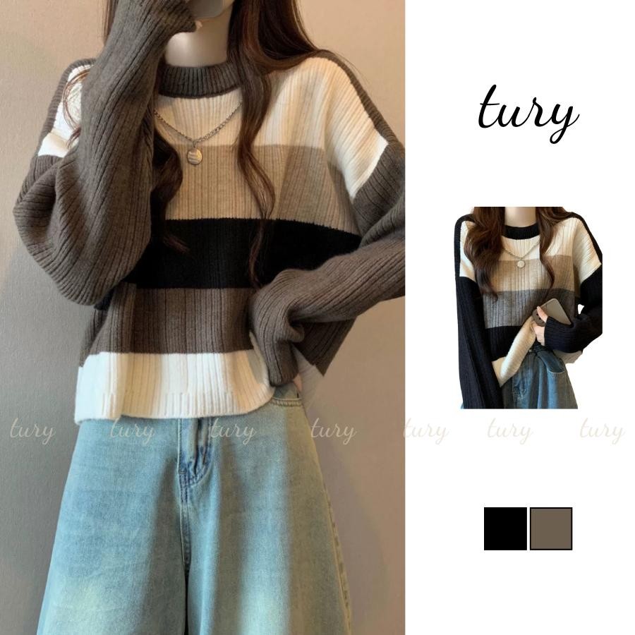 Áo Len Unisex Nam Nữ - Tury - Áo len sọc họa tiết nhiều màu - TA061