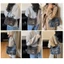 SQ11 Túi đeo chéo chữ thêu Hàn Quốc dành cho nữ Túi đeo vai nhẹ Denim lười biếng