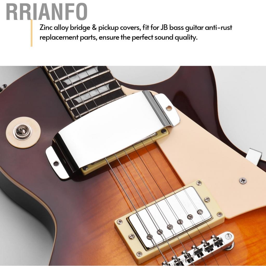Rrianfo Rrianfo Bass Vintage Bridge Cover Kit Silver Metal Pickup Shell Phụ kiện