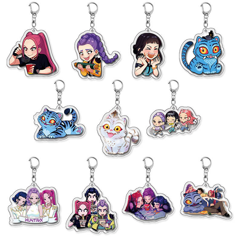 Kpop Demon Hunters Huntrix Saja Boys Acrylic Keychains Hot Accessories ...