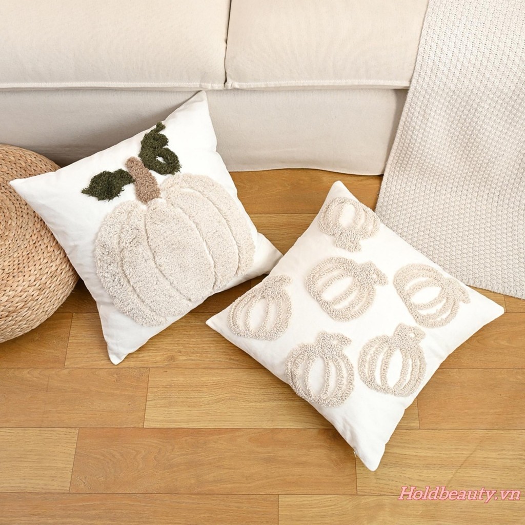 Vỏ gối theo chủ đề Halloween Vỏ gối thêu bí ngô cho ghế Sofa Trang trí phòng ngủ