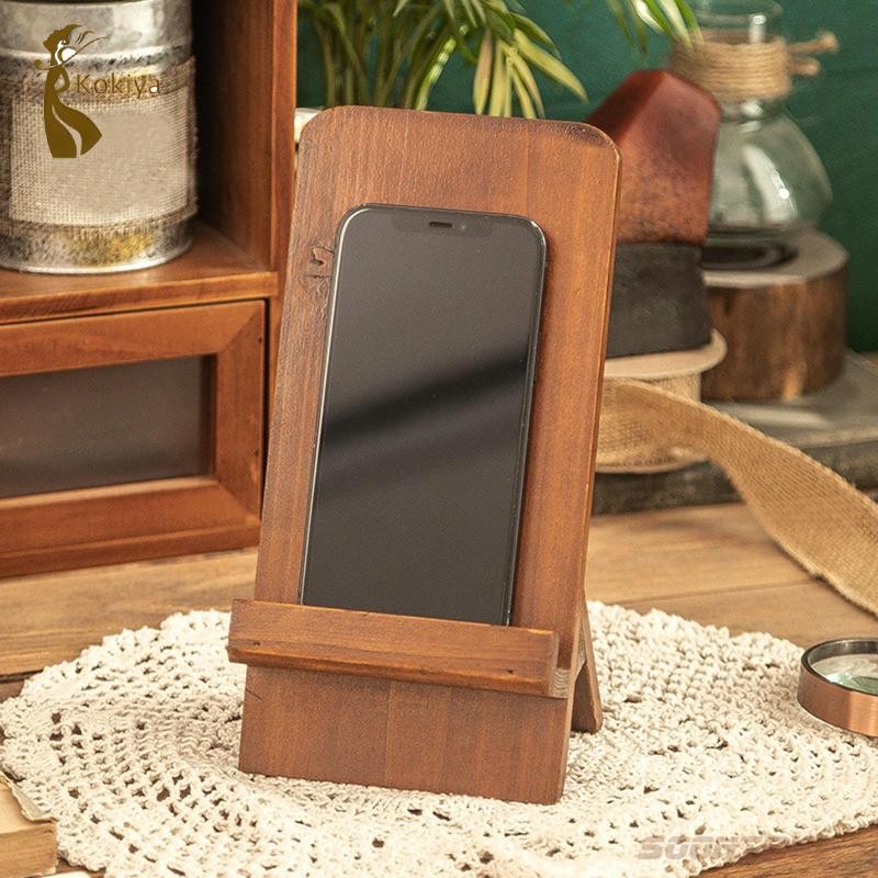 Giá đỡ màn hình máy tính bảng điện thoại di động bằng gỗ kokiya 11x7.5x22.5cm cho cửa hàng bán lẻ để bàn