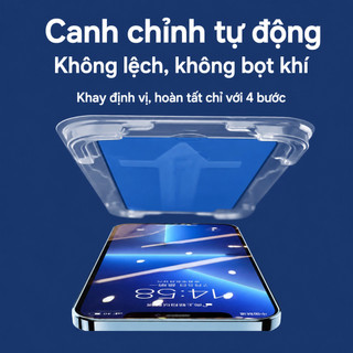 Kính cường lực HD chống nhìn trộm, chống ánh sáng xanh kèm miếng dán chống bụi cho iPhone 17 16 15 14 13 12 11 Pro Max