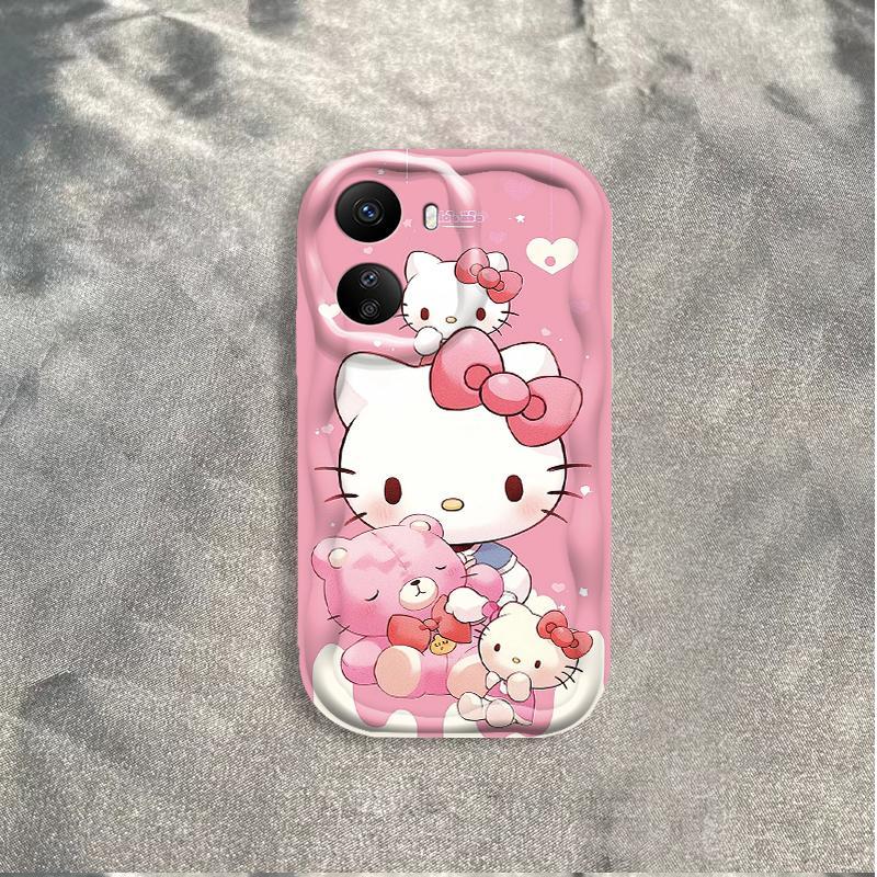 Vỏ Silicon Hoạt Hình Cho Redmi 13C / POCO C65 Vỏ Điện Thoại Mềm 3D TPU Kitty Sinh Viên Chống Sốc Ốp Lưng