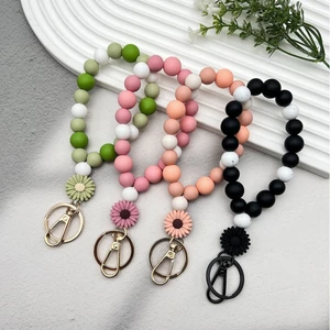 Móc khóa hình hoa crochet nhiều màu - Phụ kiện trang trí túi xách / chìa khóa