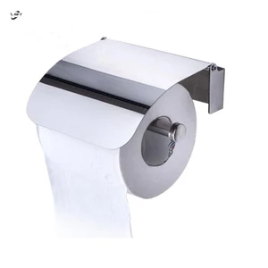 Giá đỡ cuộn giấy vệ sinh có nắp cong bằng thép không gỉ treo tường cho phòng tắm