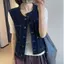 Áo Vest Denim cổ điển dành cho nữ Xuân Thu Phong cách mới Plus Size Fat Sister All-Match Loose Layered Áo ghi lê nữ hàng đầu