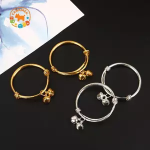 CANAMEK Vòng Tay Trẻ Em Mạ Vàng Mịn Bụng Tròn Bé Xổ Số Chuông Vòng Tay Trang Sức CSF