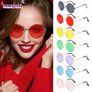 Kính râm tròn BORAGETE Retro Hippie Party Eyewear