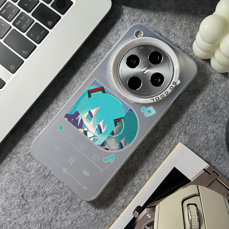 Ốp điện thoại cứng mờ “Miku ” cho Oppo Find X9 Ultra X9 Pro X8 Pro X7 Ultra Reno 15F 14F 13F 12F / A6 A6s A6t Pro Vỏ Oppo chống sốc viền mềm