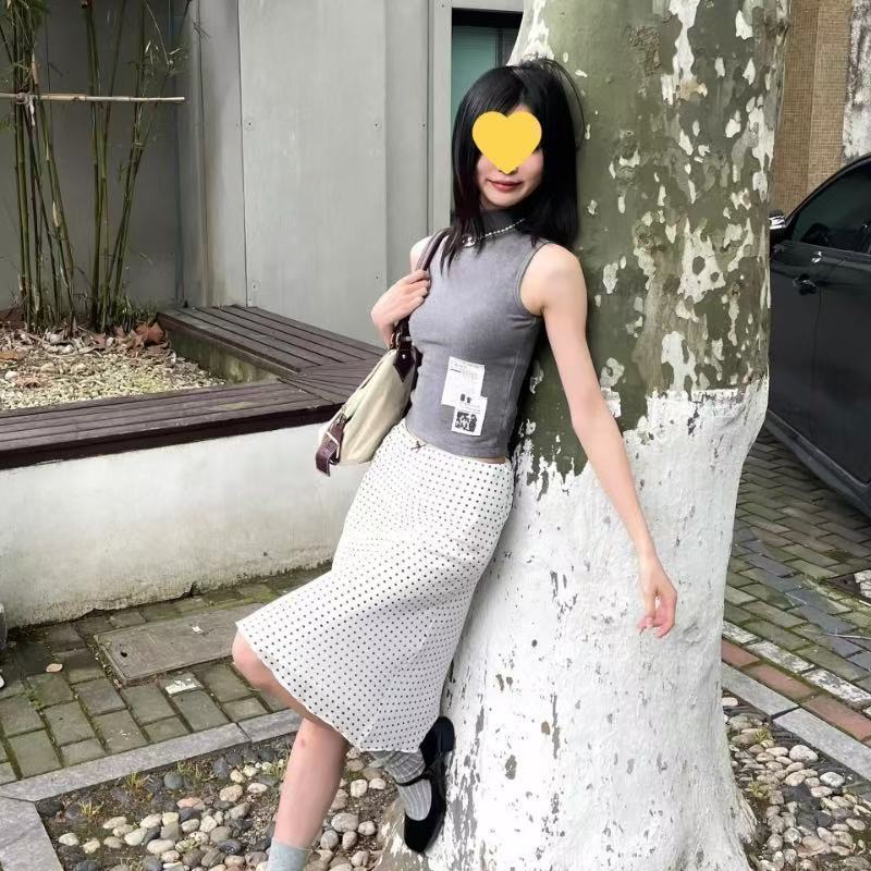 Milyfashion Co Giãn Eo Gạc Mùa Hè Tinh Khiết Desire Cao Cấp Chấm Bi Váy Y2K Ba Lê Phong Cách VWJM