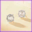 Cao Cấp Thiên Niên Kỷ Cắt Hoa Hồng Hình Bát Giác Màu Hồng Tím Zircon Bông Tai Bông Tai Niche Thiết Kế