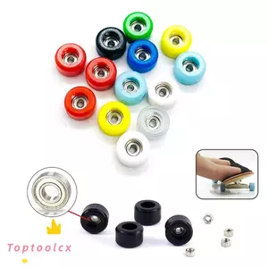 TOPTOOLCX 1 / 4 Bánh xe ngón tay, Bánh xe vòng bi Mini Urethane, Phụ kiện bảng trượt ngón tay CNC chuyên nghiệp PU + kim loại