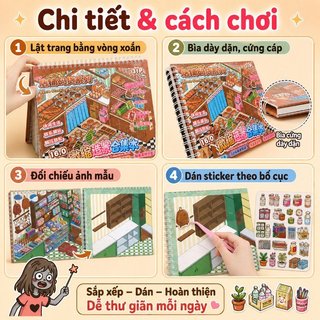 Sticker 3D cảnh mini – Chất liệu PET, dễ thương – Dùng trang trí sổ tay, nhật ký handmade – Tạo điểm nhấn sáng tạo