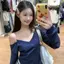 Áo nỉ dài tay cổ phẳng phong cách Mỹ mùa xuân, mùa thu thiết kế không đều quây Hot Girl Top