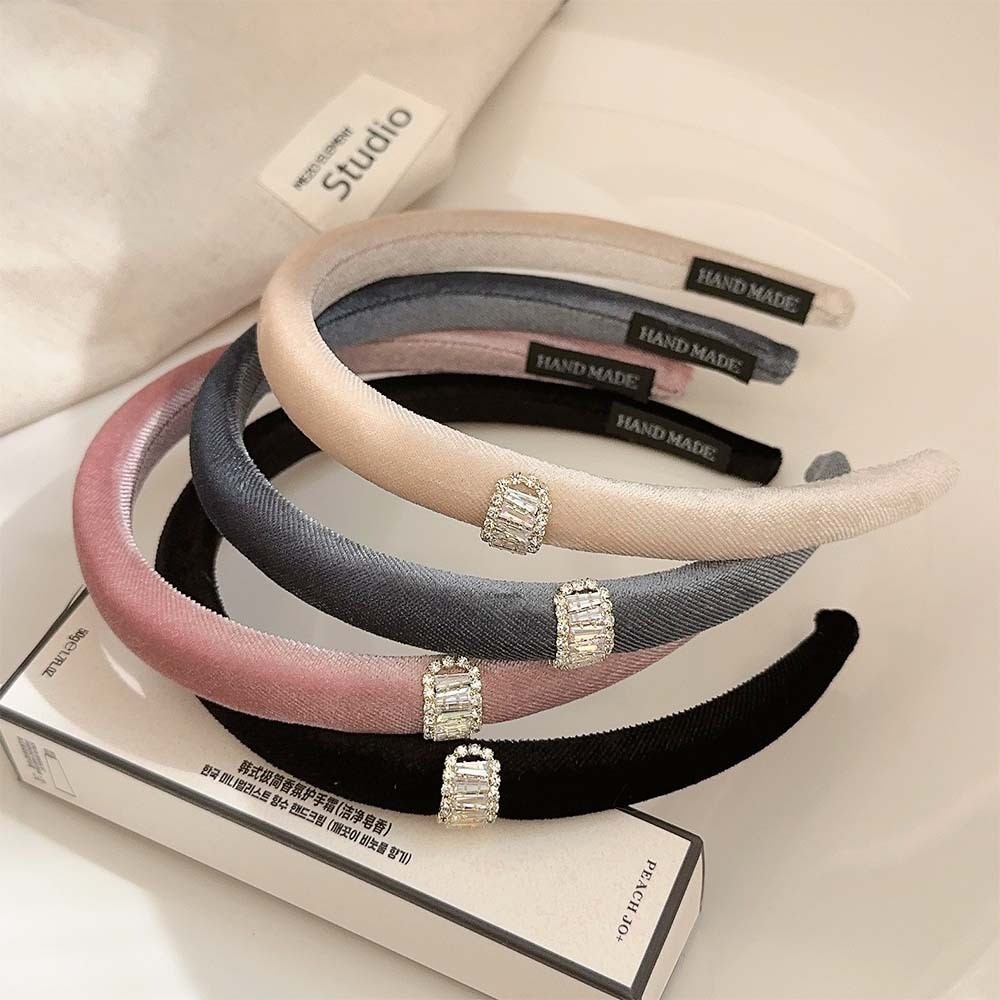Hululu / Phong Cách Hàn Quốc Phong Cách Mới Nhung Cao Cấp Phiên Bản hẹp Kim Cương Giả Xốp Băng Đô Đi Chơi Tính Khí Phù Hợp Với Băng Đô Cao Cấp Phụ Kiện Tóc