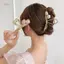 PNPIA- Kẹp Tóc Hoa Tulip Ba Đầu Lấy Kẹp Cho Người Phụ Nữ Thời Trang Đuôi Ngựa Cố Định Kẹp Tóc Đơn Giản Oversize Cá Mập Kẹp Phụ Kiện Tóc