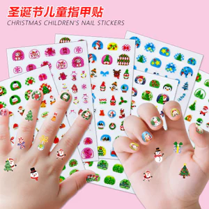 Móng Tay Dán Móng Tay Dán Móng Tay Dán Móng Tay Phụ Kiện Móng Tay Xuyên Biên Giới Phong Cách Mới Dễ Thương Giáng Sinh Dạ Quang Chống Thấm Nước Dán Móng Tay Mẫu Giáo Phần Thưởng Bé Gái Hoạt Hình Trẻ Em Móng Tay