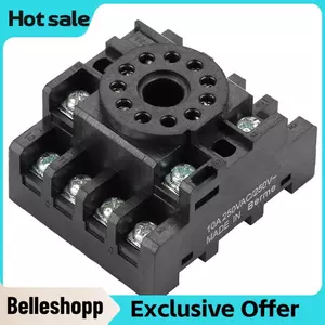 Belleshopp Đế Rơle PF113A Ổ cắm điện 11 chân cho thời gian JQX-10F JTX-2C