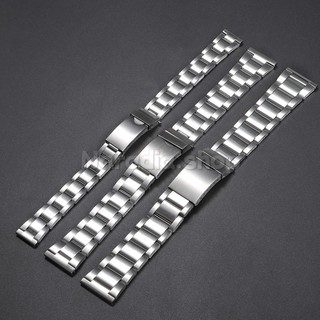 Dây đeo đồng hồ bằng thép không gỉ 3 hạt 12-24mm Khóa gấp đa năng Dây đeo đồng hồ kim loại Nam Nữ Dây đeo cổ tay kinh doanh