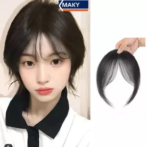 MAKY Air Bangs Tóc Giả Dành Cho Nữ Tự Nhiên Trán Pháp Giả Nổ Miếng Dán Liền Mạch Nổ VN
