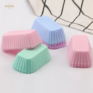 PNPIA- 5 Khuôn Làm Bánh Silicon Hình Chữ Nhật Muffin Cốc Bánh Nướng Khuôn Nhà Bếp Bánh Ngọt Dụng Cụ