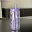 Bình Nước Kawaii Tumbler Thẩm Mỹ Cho Đá Cà Phê Nước ép Trà Nơ Dễ Thương Cốc Nhựa Có Nắp Ống Hút Chai Uống Di Động MỚI