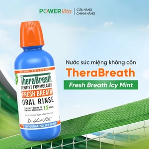 Nước Súc Miệng TheraBreath Icy Mint Vị Bạc Hà Sảng Khoái Màu Xanh Dương - 473ml