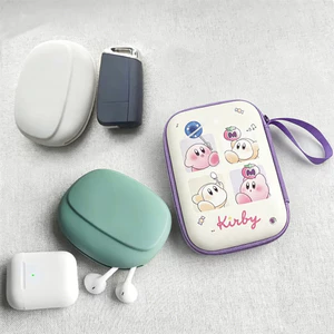 Túi lưu trữ sạc Kirby dễ thương, Túi sắp xếp cáp thiết kế in da PU, Túi đựng điện tử đóng cửa có dây kéo dung tích lớn Sử dụng du lịch