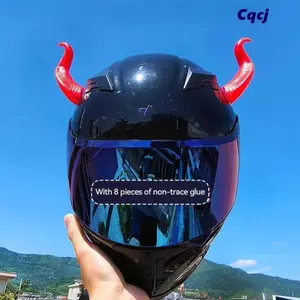CQCJ 2 Chiếc Mũ Bảo Hiểm Xe Máy Sừng, Nhựa Bền Mũ Bảo Hiểm Trang Trí Sừng Quỷ, Chất Lượng Cao Tự Dính Mũ Bảo Hiểm Đa Năng Phụ Kiện Trang Trí